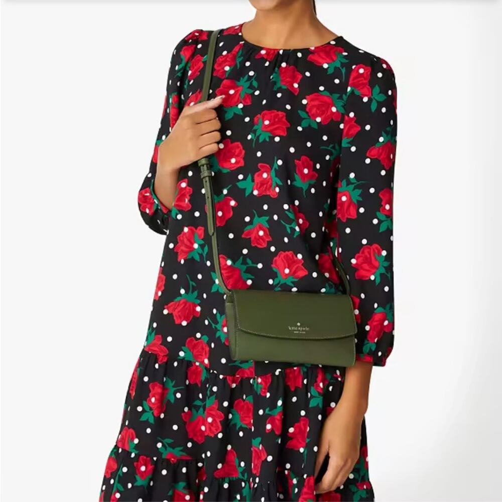 Kate Spade Crossbody Bag‎ Dana Small Flap Enchanted Green New